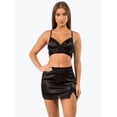 thumbnail image 5 of 2 Piece Bralette Crop Top Mini Skirt Adjustable Straps Lace Trim Nightwear Sleepwear Outfit, 5 of 7