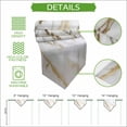 thumbnail image 5 of Modern White Gold Table Runner Linen Burlap Table Runner 72 Inches Long Abstract Marble Geometric Dresser Scarves for Kitchen Island Coffee Dining Room Party Wedding Banquet Holiday Decor 18"x72", 5 of 8