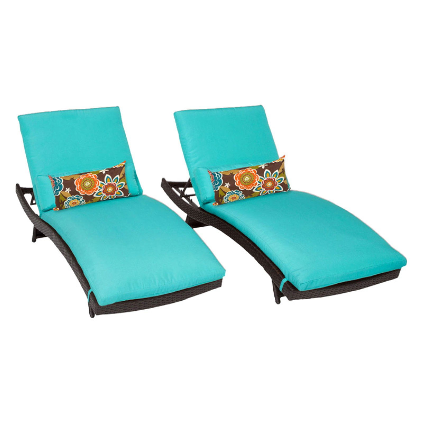 TK Classics Bali Adjustable Outdoor Chaise Lounge Set of 2 Chairs and Cushion Covers by TK Classics