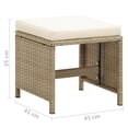 thumbnail image 4 of vidaXL Garden Stools 2 pcs with Cushions Poly Rattan Beige, 4 of 5