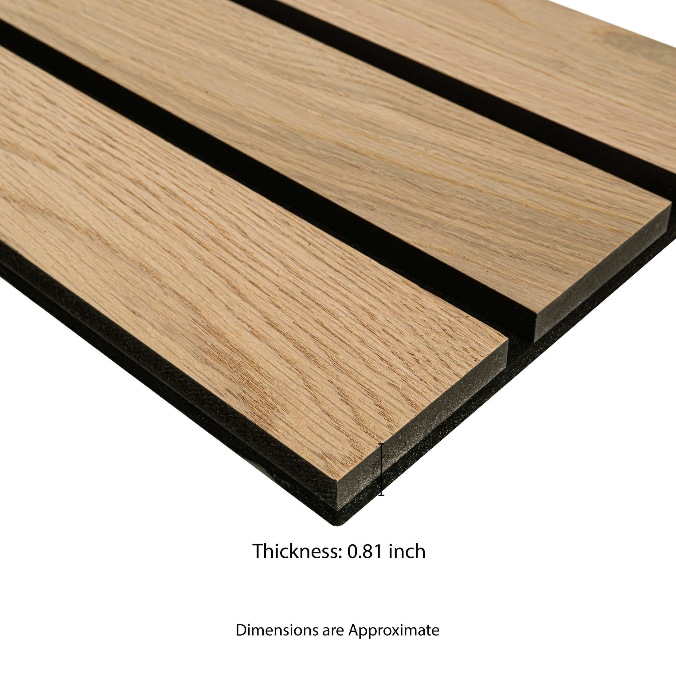 MSI 94.5 in. x 10.63 in. Natural 3D Fluted Wood Slat Acoustic Sound Absorbing Wall Paneling (Set Of 4)
