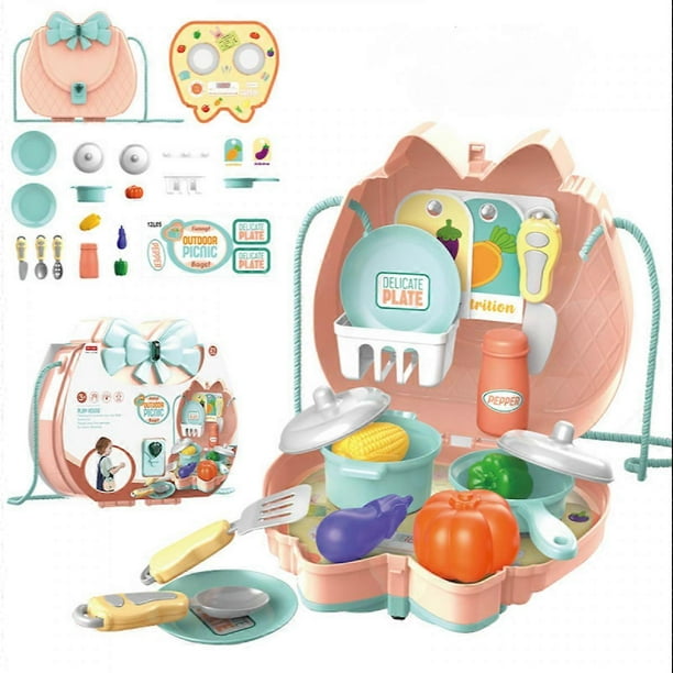 Kitchen Playset with Accessories - Mini Kitchen Set with Realistic Simulation - Kitchen Playset for Indoor Play - Toys for Toddlers and Kids