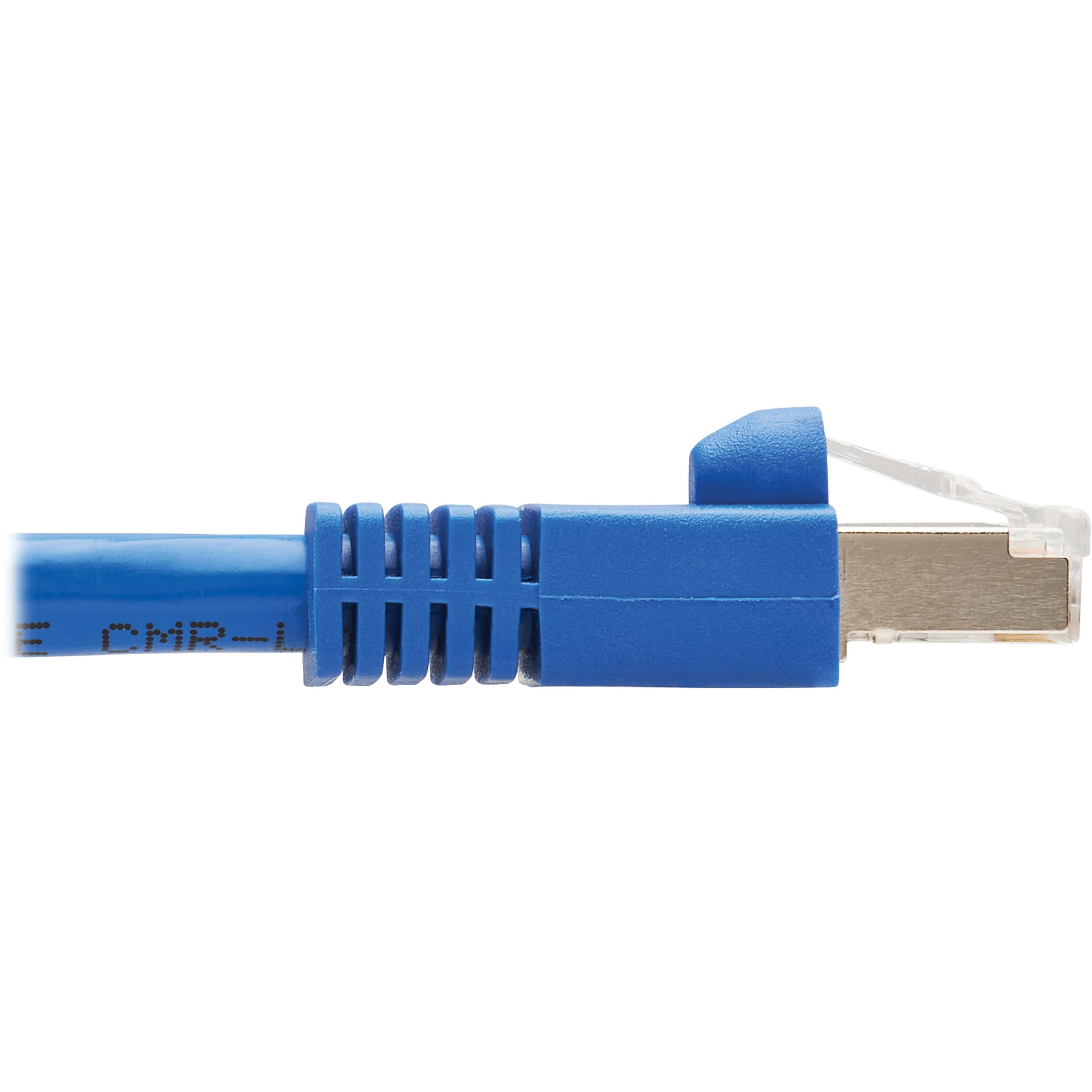 Tripp Lite M12 X-code Cat6a 10g F/UTP Cmr-lp Shielded Ethernet Cable (right-Angle M12 M/Rj45 M), Ip68, Poe, Blue, 3 M (9.8 Ft.) - Network Cable - Taa Compliant - 8 Pin M12-x (m) Right-Angled to Rj-45