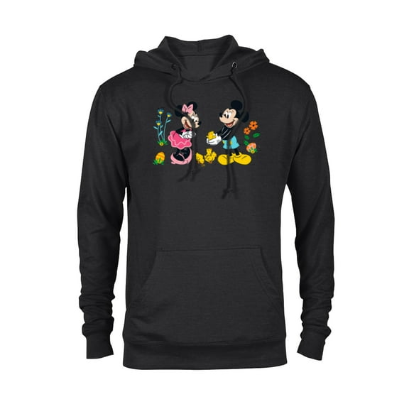 Disney Mickey and Minnie Mouse Springtime Easter - Pullover Hoodie for Adults - Customized-Black