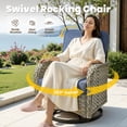thumbnail image 5 of Vcatnet 9 Pieces Outdoor Patio Furniture Sectional Sofa All Weather Wicker Conversation Set with Swivel Rocking Chairs and Solar Powered Coffee Table Denim Blue, 5 of 10