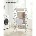 thumbnail image 4 of SONGMICS Foldable Clothes Drying Rack, Laundry Drying Rack, Clothes Airer, Steel Frame, 14.6 x 29.5 x 53.2 Inches, Easy Assembly, Indoor Outdoor Use, Gray, 4 of 4