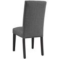 thumbnail image 4 of Modern Contemporary Urban Design Dining Kitchen Room Side Chair, Set of Two, Fabric, Grey Gray, 4 of 5