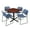 Cherry / Blue, variant on Romig Pillar 36 in. Square X-Base Breakroom Table- Maple & 4 Zeng Stack Chairs- Grey