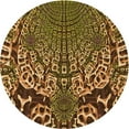 thumbnail image 1 of Ahgly Company Machine Washable Indoor Round Transitional Night Red Area Rugs, 6' Round, 1 of 7
