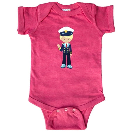 

Inktastic Cute Boy Boat Captain Skipper Blond Hair Gift Baby Boy Bodysuit