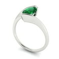thumbnail image 2 of Solitaire Engagement Ring for Women - 1ct Simulated Emerald in 14K White Gold Promise Ring, 2 of 6