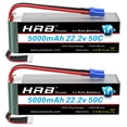 thumbnail image 1 of Hrb 2 Piezas 5000 Mah 6S Batería Lipo Ec5 50C-100C Estuche Blando 22.2V Rc Batería Lipo Compatible para Rc Quadcopter Avión Coche Camión 500 600 Helicóptero, 1 of 1