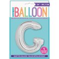 thumbnail image 4 of Foil Big Letter Balloon, G, 34 in, Silver, 1ct, 4 of 4