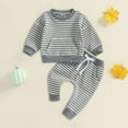 thumbnail image 2 of Hessimy Toddler Boys Girls Spring Summer Cartoon Print 2Pcs Long Sleeve Shirt Pants Sleepwear Pjs, Soft Fabric Warmth(Grey,2-3 Years), 2 of 5