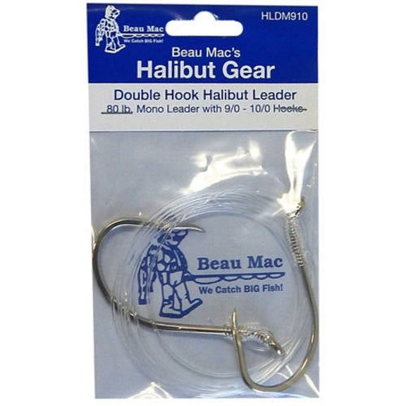 Beau Mac Halibut Leader, 80 lb, Mono:9/0-10/0