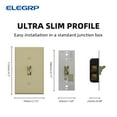 thumbnail image 2 of ELEGRP Slide Toggle Dimmer Switch,Single Pole & 3-Way Toggle LED Dimmer Light Switch, Wall Plate Included, UL Listed, Ivory 2PC, 2 of 6