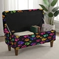 thumbnail image 3 of Jiueut Colorful Dog Paw Print Rectangle Ottoman Cover Folding Storage Ottoman Bench Slipcovers Footrest Stool Covers Washable Footstool Protector Cover with Elastic Bottom, Small, 3 of 7