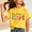 Yellow, variant on DAETIROS Cotton Shirts for Girls Soft Cute Graphic Tee Crew Neck Short Sleeve Summer Tops for Home Back to School