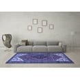 thumbnail image 3 of Ahgly Company Machine Washable Indoor Round Persian Blue Traditional Area Rugs, 5' Round, 3 of 4