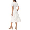 thumbnail image 3 of INSPIRE CHIC Women's Summer Casual V Neck Ruffle Sleeve Smocked Midi Dress with Pockets, 3 of 5