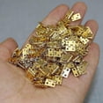 thumbnail image 4 of Mini bisagras de latón para joyero con tornillos, pequeñas bisagras para muebles y gabinetes de madera, 10 x 8 mm (50 unidades, doradas), 4 of 5