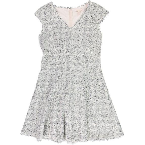 Rebecca Taylor Womens Speckled Tweed Fit & Flare Dress, Grey, 10