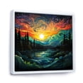 thumbnail image 2 of Designart "horizon Aurora Borealis Natures III" Aurora Borealis Floater Framed Canvas Print, 2 of 7