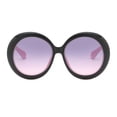 thumbnail image 5 of Abbraccia 2xFuturistic Oversize Round Sunglasses Black Pink frame Gray pink lens, 5 of 10