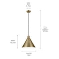thumbnail image 3 of 52177NBR Kichler Lighting Zailey - 1 Light Pendant-14.25 Inches Tall and 16 Inches Wide-Natural Brass Finish, 3 of 6