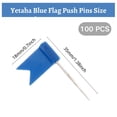 thumbnail image 4 of Yetaha 100PCS Travel Map Pins, Flag Push Tacks Assorted Plastic Drawing Pins for Cork Board World Map Picture Hanging Home School Office (Blue), 4 of 4