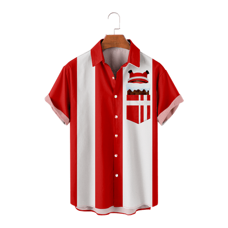 

MLSUN Adult Santa Claus Hawaiian Shirts Button Down Vintage Comfortable Tops Lightweight Costume Up to 8XL