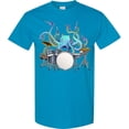 thumbnail image 3 of Inktastic Cute Blue Octopus Drumming T-Shirt, 3 of 5
