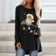 thumbnail image 1 of Puntoco Navidad Mujer Moda Tallas grandes Estampado Cuello redondo Manga larga Camiseta Blusa Puntoco Puntoco-4863, 1 of 5