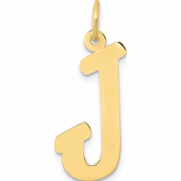 10K Yellow Gold Small Script Initial J Charm (17 X 11) Made In United States -Jewelry By Sweet Pea