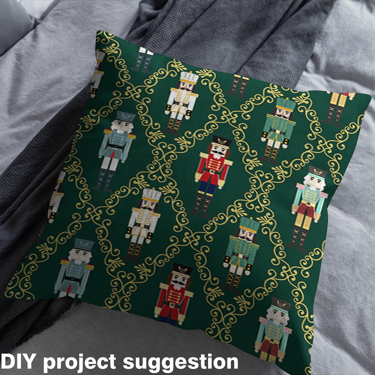 Castle Fairy Kawaii Nutcracker Fabric by the Yard 5 Yards,Geometric Lattice Fabric for Sewing,Festival Xmas Home Decor Fabric by the Yard,Lightweight Room Decor