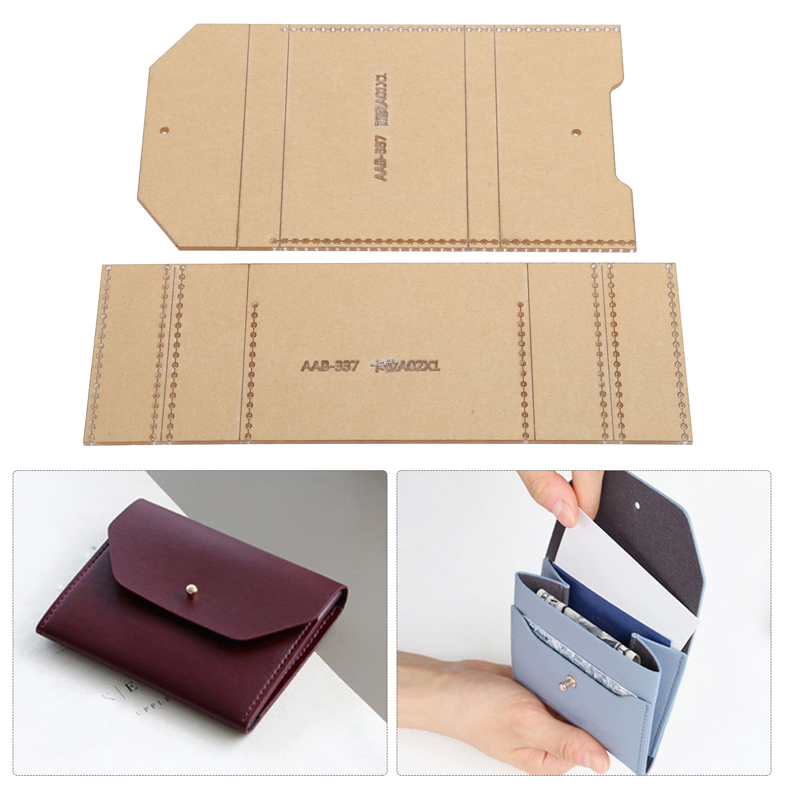 Package Leather Template Craft Acrylic Wallet Pattern Stencil Bag Tool DIY Sets 