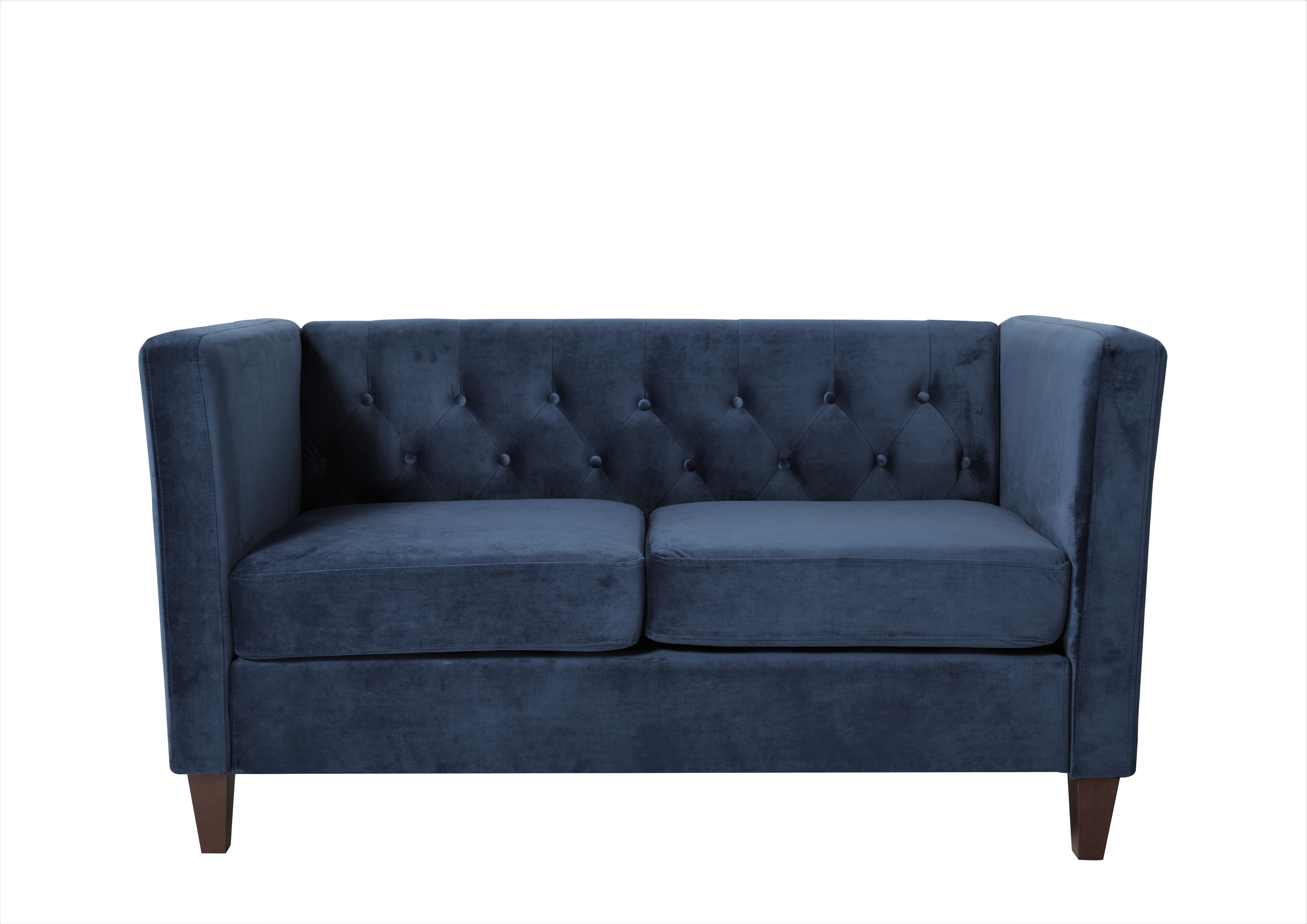 Uspridefurniture Lisette 56.7'' Velvet Square Arm Loveseat, Blue