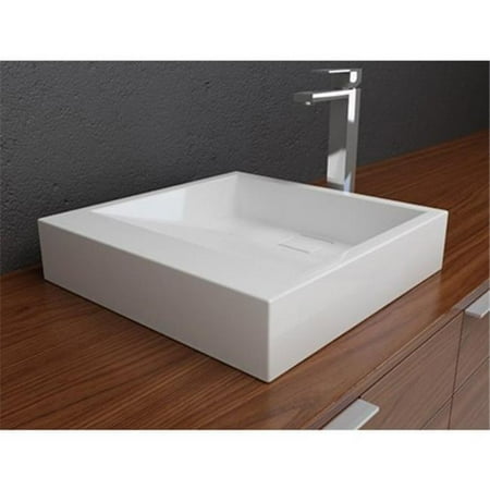 Round Above Counter Bath Sink - Solid Surface Countertop Basin Sink - Above Counter Sink for Use with Standard Pop Up Drain