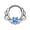 Blue Opal, variant on Septum Piercing Clicker - Lacey Single Opalite w/Clear CZ Gem - 16ga - Sold Each