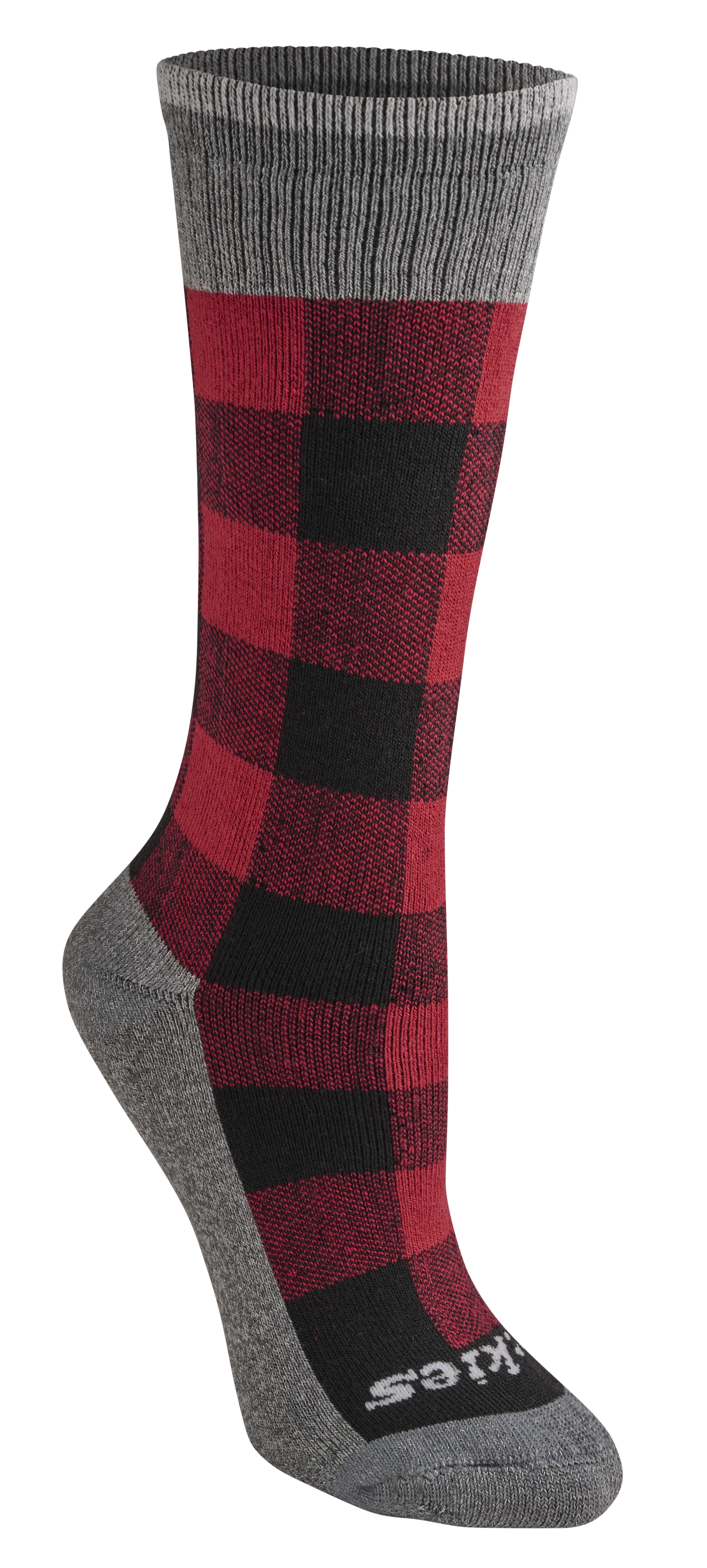 Genuine Dickies Women's Charcoal Fiber Plaid Thermal Crew Socks, 2-Pack