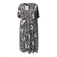 thumbnail image 4 of Chemises de Nuit pour Femmes Grande Taille Robe de Nuit Décontractée pour Femmes Grande Taille Imprimé Cœur Manches Courtes Col Rond Extensibilité Moyenne Nuisette Ample TTG, 4 of 5