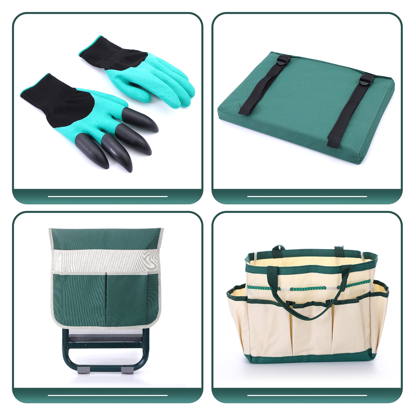 Garden Kneeler and Seat, Foldable Gardening Stool, Gardening Gifts for Women, Heavy Duty Garden Bench, Garden Kneelers for Seniors, with Tool Pouch and Gloves