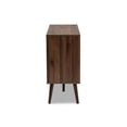 thumbnail image 4 of Leena Mid-Century Modern Two-Tone White and Walnut Brown Finished Wood 2-Drawer Sideboard Buffet, 4 of 5