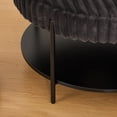 thumbnail image 5 of Auranook 30.9" Wide Modern Upholstered Round Ottoman Coffee Table with Open Storage Shelf and Metal Legs, Faux Fur，Charcoal, 5 of 9