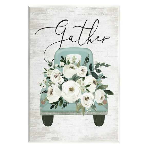 Stupell Industries Gather Floral Rose Truck Transportation Painting Unframed Art Print Wall Art, 10 x 15