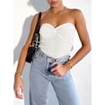 thumbnail image 5 of ANRABESS Tube Top for Women Summer Strapless Bandeau Knit Twist Knot Corset Crop Basic Tank Tops 2026 Vacation Beach Clothes White Medium, 5 of 11