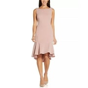 Adrianna Papell Women's Cowl Back Metallic Sheath Dress Pink Size 12