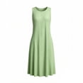 thumbnail image 5 of ZHYou Sleeveless Sundresses for Women Casual Striped Printed Crewneck Stretch Summer Vacation Beach Dresses Green L, 5 of 6