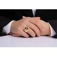 thumbnail image 3 of RYLOS Men's Rings Yellow Gold Plated Silver Nugget Ring with Cabochon Gemstone & Diamonds Smoky Quartz Rings For Men Size 12, 3 of 8
