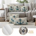 thumbnail image 5 of Outdoor Pillow Covers 26x26 Set of 2, Teal Anchors Coastal Waterproof Patio Throw Pillow Covers for Couch Sofa Chair, Vintage Summer Beach Nautical Decorative Pillowcases for Throw Pillows, 5 of 9